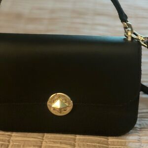 Kate Spade Sleek Black Crossbody Bag with Gold Hardware